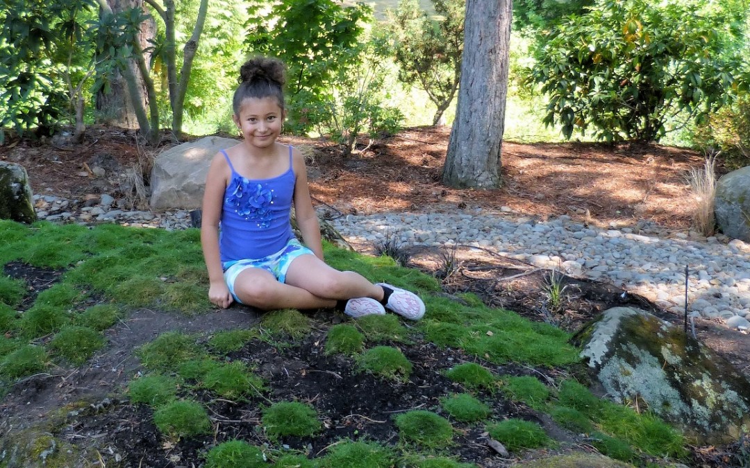 Girl on turtle